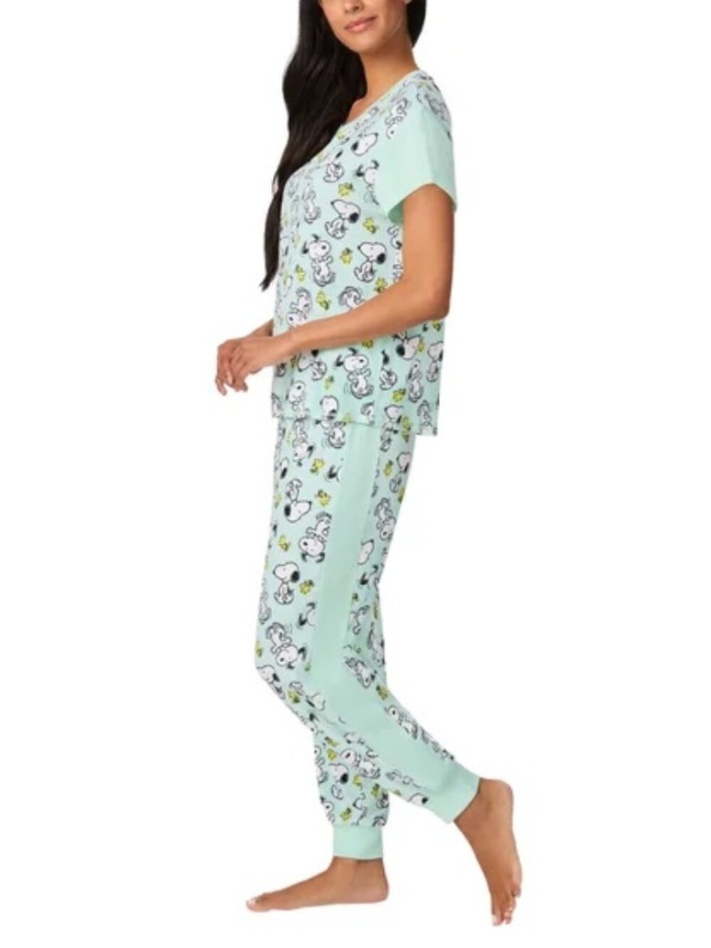 NEW Peanuts Snoopy 2 Pc Pajama Set NWT XL Short Sleeve Top Jogger Pants - Picture 9 of 9